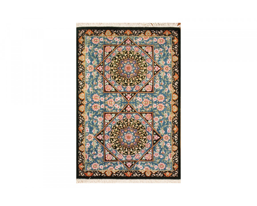 Pasargad – Qum Collection Hand-Knotted Pure Silk Area Rug 22” x 32” (038039)