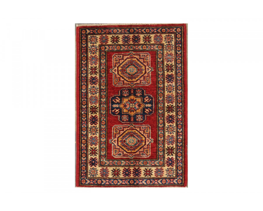 Pasargad – Kazak Collection Hand-Knotted Lamb’s Wool Area Rug 24” x 34” (043780)