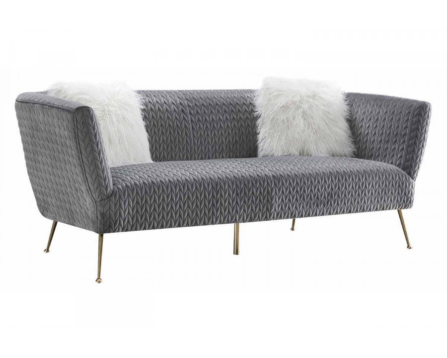 Pasargad – Noho Collection Lafayette Gray Velvet Sofa