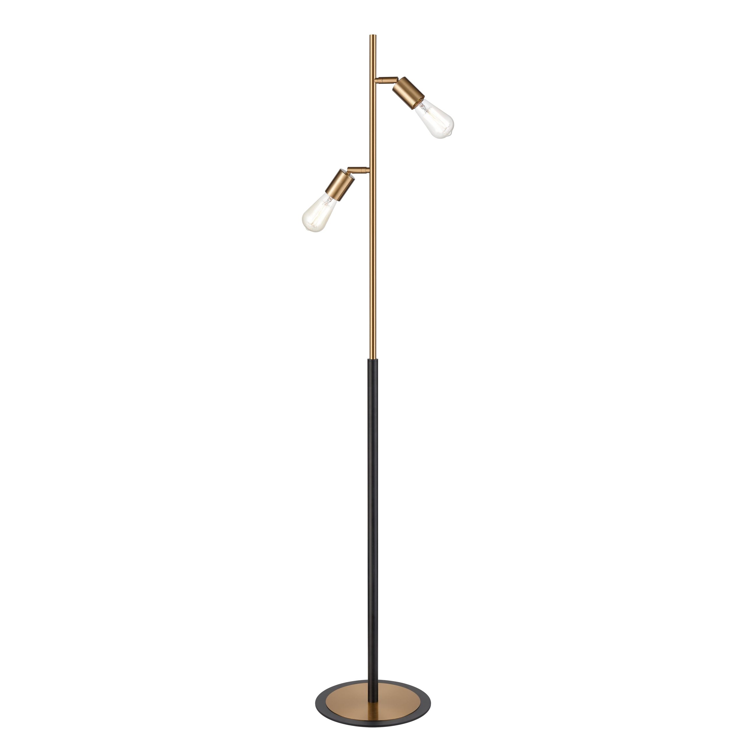 ELK STUDIO S0019-9564 Kelston 62” High 2-Light Floor Lamp – Matte Black