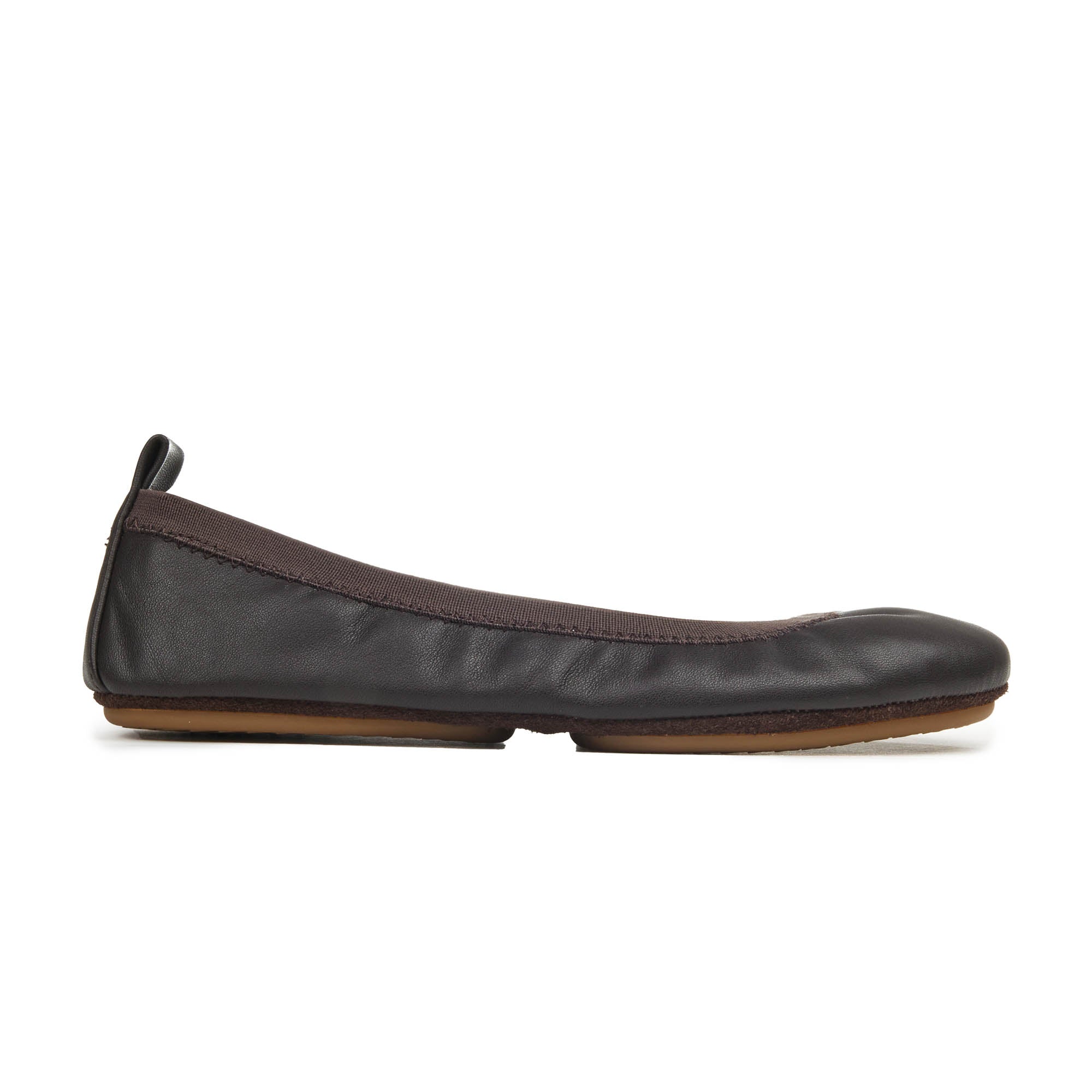 Samara Foldable Ballet Flat In Coffee Leather