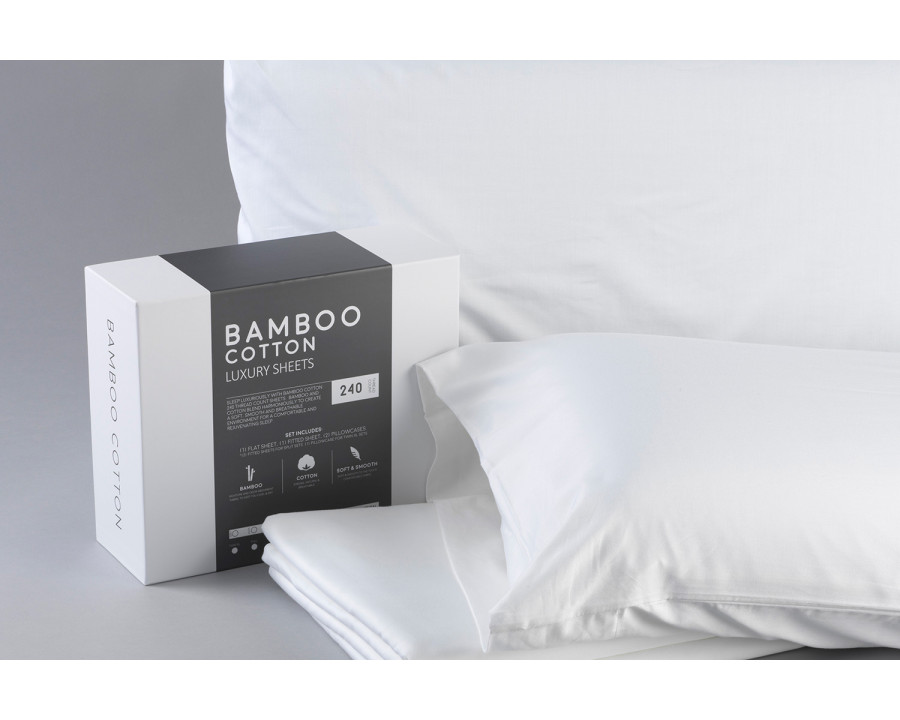 South Bay – White Bamboo Cotton Sheets