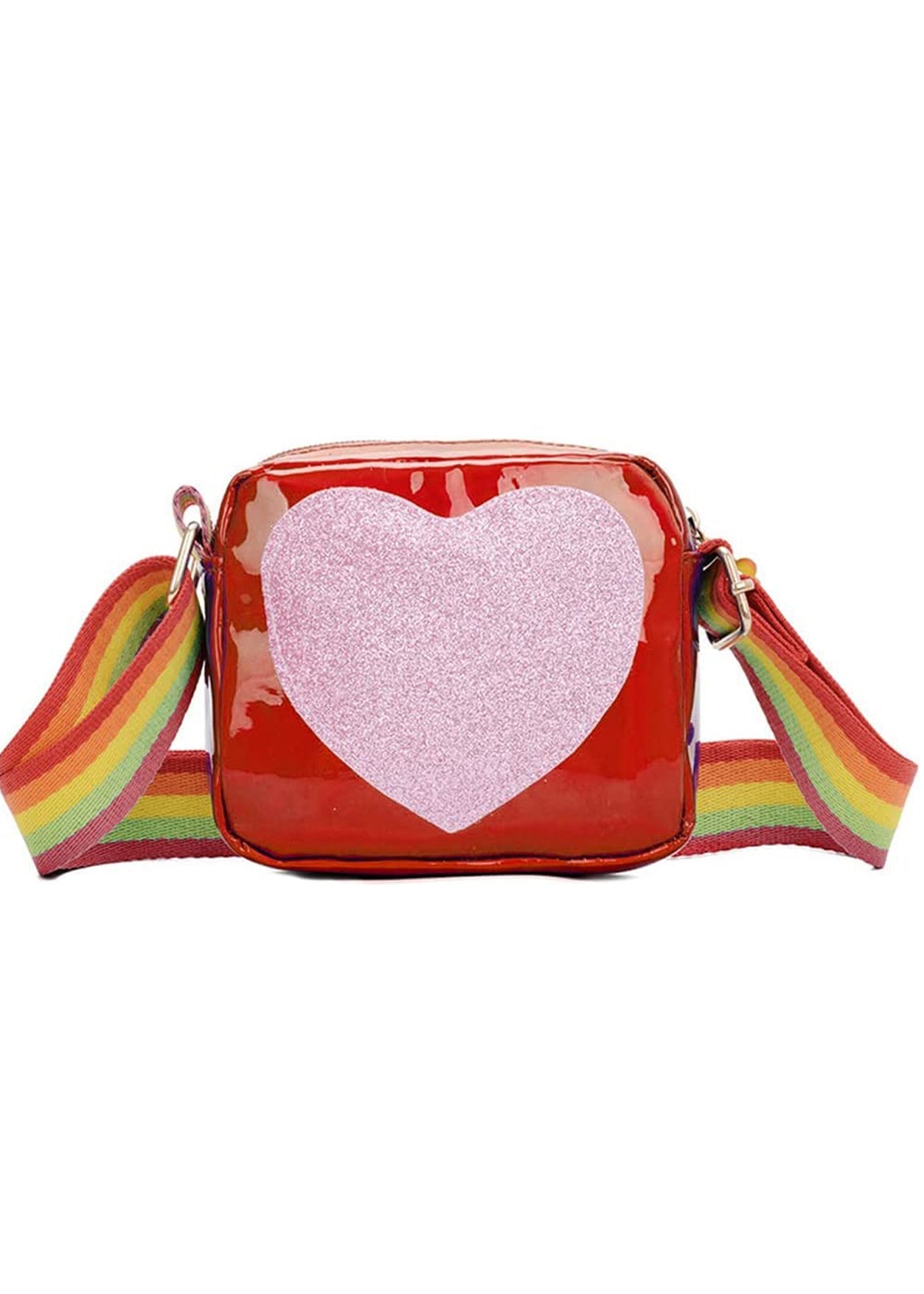 Shimmer & Glitter Hearts Bag In Red