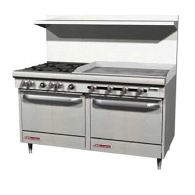 Southbend S60DD-2GL – Restaurant Range, gas, 60″W, (6) 28,000 BTU open burne