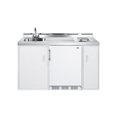 Summit C60ELGLASS – All-In-One Combo Kitchen, one-piece ss top with deep drawn sink, faucet