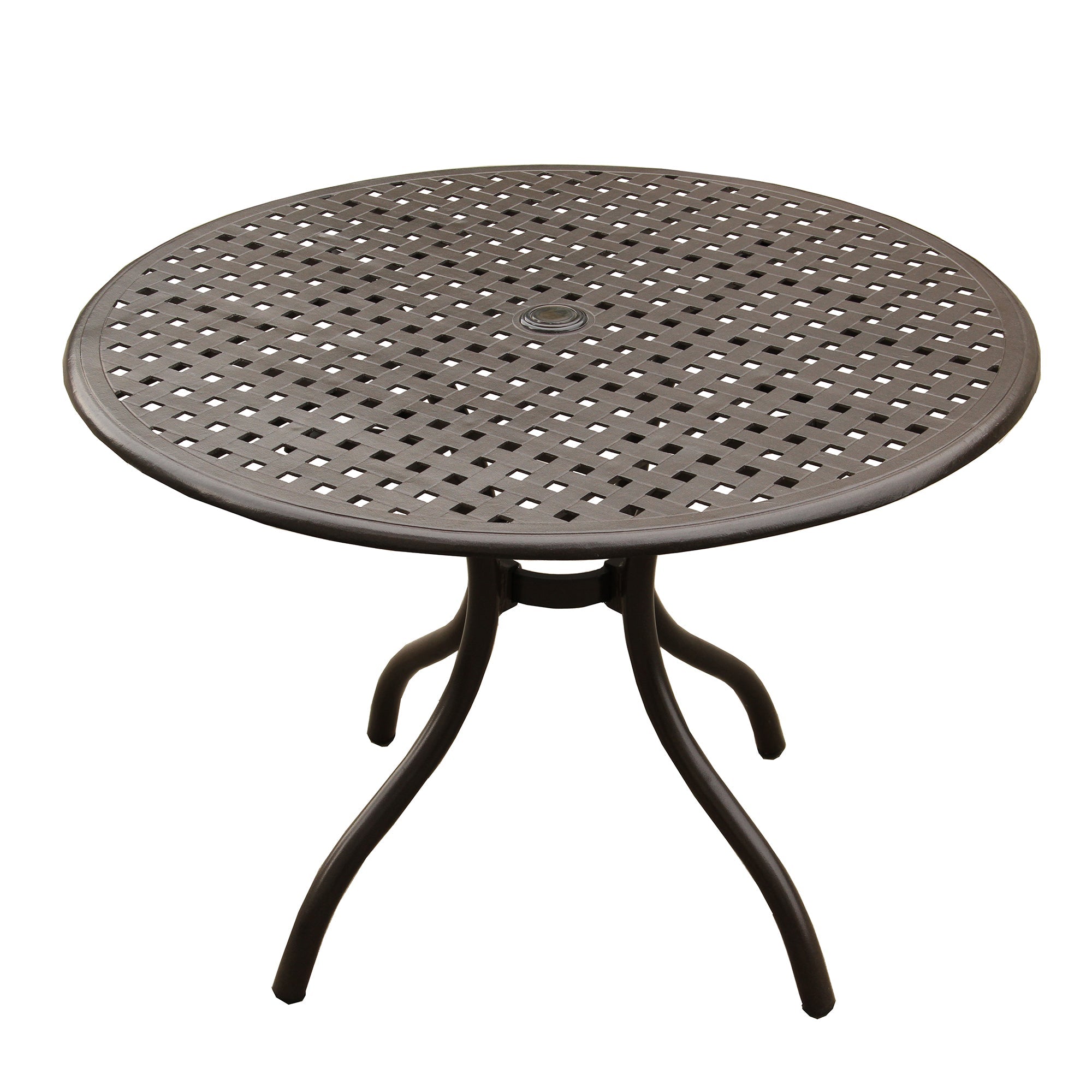 Modern Outdoor Mesh Aluminum 42-in Round Patio Dining Table