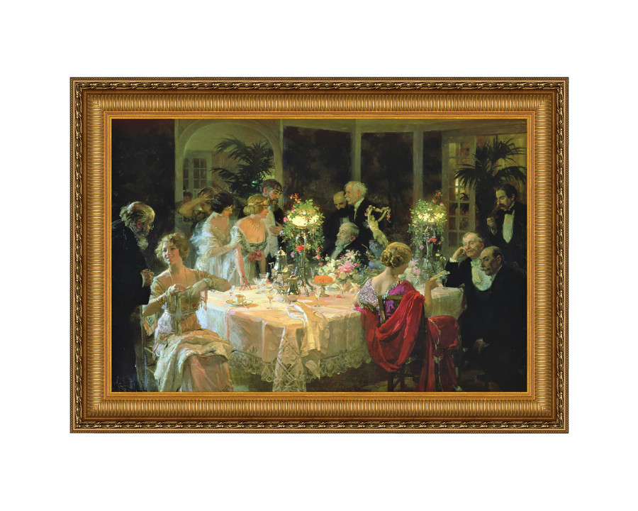 Toscano – The End of Dinner Framed Canvas Replica Painting