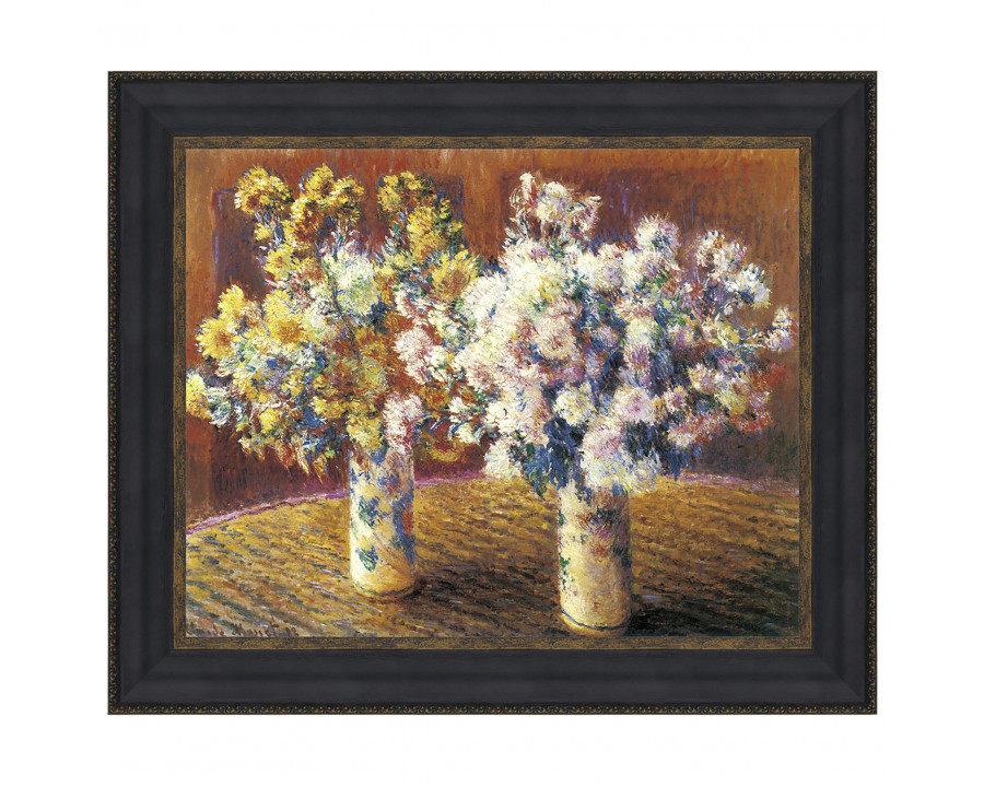 Toscano – Two Vases of Chrysanthemums Framed Canvas Replica Painting