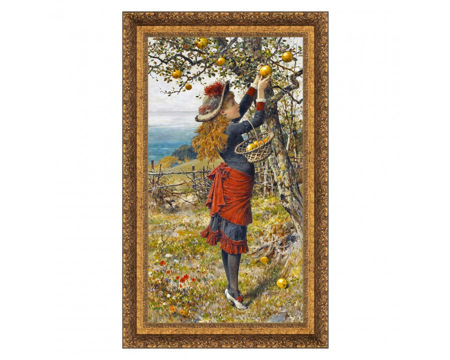 Toscano – Picking Apples Framed Canvas Replica Painting