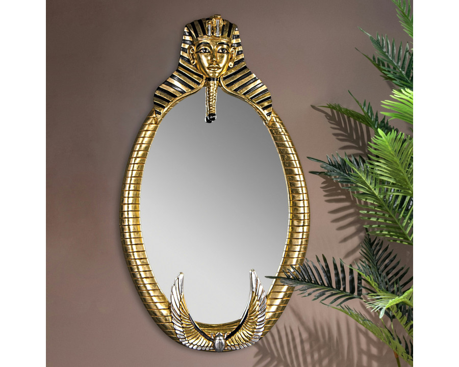 Toscano – The Spirit of Tutankhamen Egyptian Oval Mirror Wall Sculpture