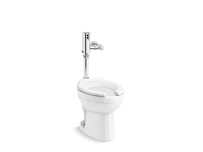 KOHLER K-PR96053-T3HS Wellcomme Ultra Commercial antimicrobial toilet with Mach Tripoint touchless 1.0 gpf HES-powered flushometer