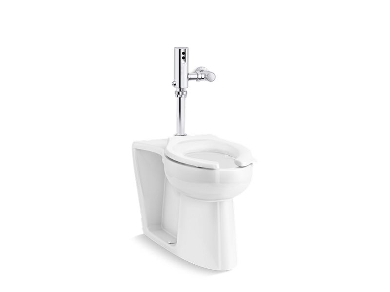 KOHLER K-PR25042-T5DSL Modflex Adjust-a-Bowl Antimicrobial toilet with Mach Tripoint touchless DC 1.6 gpf flushometer