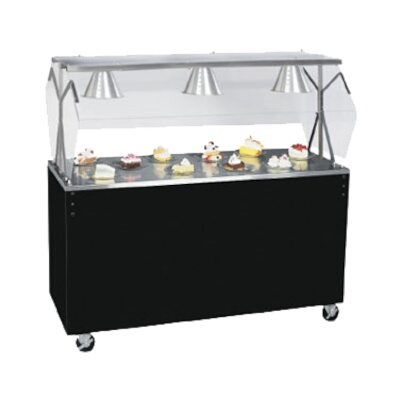 Vollrath 3870346 - Mobile Utility Station, 46"W x 59"H, breath guard with lights, storage base with sliding doors, black base