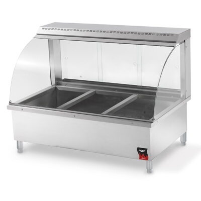 Vollrath 40732 – Hot Food Bar, counter top, 48″W, service type, curved glass desi