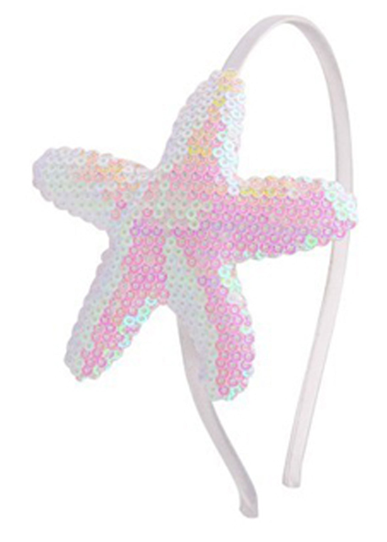 Sequin Star Fish Headband White