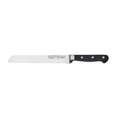 Winco KFP-82 – Bread Knife, 13-1/4″ O.A.L., 8″ blade, German high carbon stainless steel, black