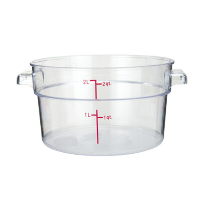 Winco PCRC-2 – Food Storage Container, 2 qt., 7-5/16″ x 8-5/8″ x 4-1/4″H, round, clear