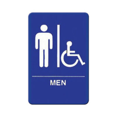 Winco SGN-652B – Information Sign, with symbol, 6″ x 9″H, “MEN/Accessible”