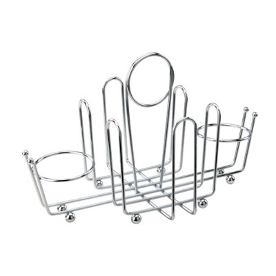 Winco WH-1 – Condiment Holder, chrome plated wire with ball feet and center clip